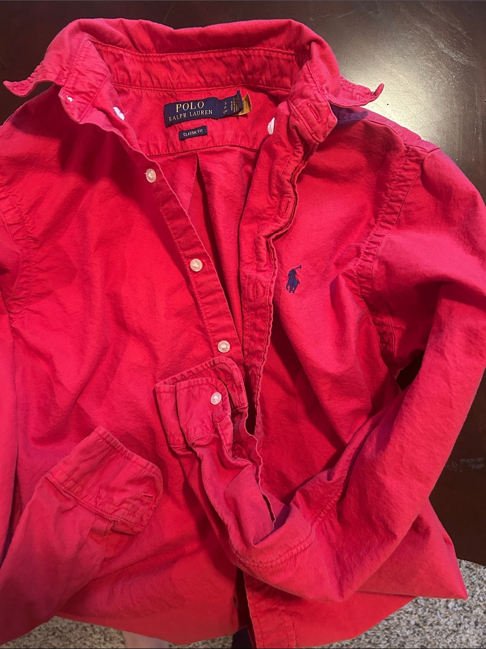Polo by Ralph Lauren Kids Bright Red Button-Up Shirt with Pony Logo